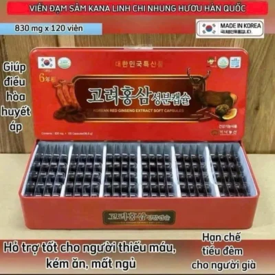 Viên uống đạm sâm nhung hươu Kana 120 viên của Hàn Quốc Đạm Sâm Kana Hồng Sâm Nhung Hươu Linh Chi Hàn Quốc