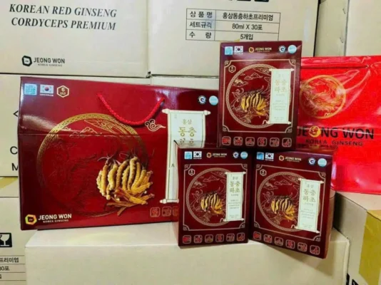 Hồng Sâm Đông Trùng Hạ Thảo Jeong Won hộp 30 gói Hàn Quốc Nước Hồng Sâm Đông Trùng Hạ Thảo JEONG WON Hàn Quốc 30 gói - Korean Red Ginseng Cordyceps Premium