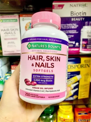 Viên uống Nature's Bounty Hair, Skin and Nails 250 viên của Mỹ Viên uống Nature's Bounty Hair Skin Nail đẹp da, móng, tóc