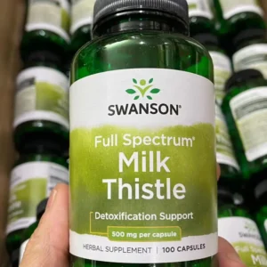 Viên uống giải độc gan Swanson Milk Thistle Full Spectrum 500mg 100 viên Mỹ