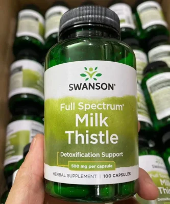 Viên uống bổ gan Swanson Milk Thistle 500mg 100 viên của Mỹ Viên uống giải độc gan Swanson Milk Thistle Full Spectrum 500mg 100 viên Mỹ