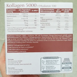 Collagen thủy phân altapharma Kollagen 5000 + Hyaluron 100 hộp 20 ống của Đức