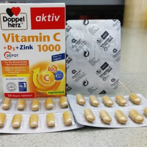 Viên uống Doppelherz Vitamin C 1000 + D3 + Zink 30 viên của Đức Doppelherz Vitamin C 1000 D3 Zink DEPOT 30 viên