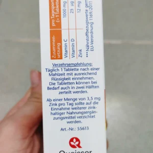 Viên uống Doppelherz Vitamin C 1000 + D3 + Zink 30 viên của Đức Doppelherz Vitamin C 1000 + D3 + Zink DEPOT 30 viên