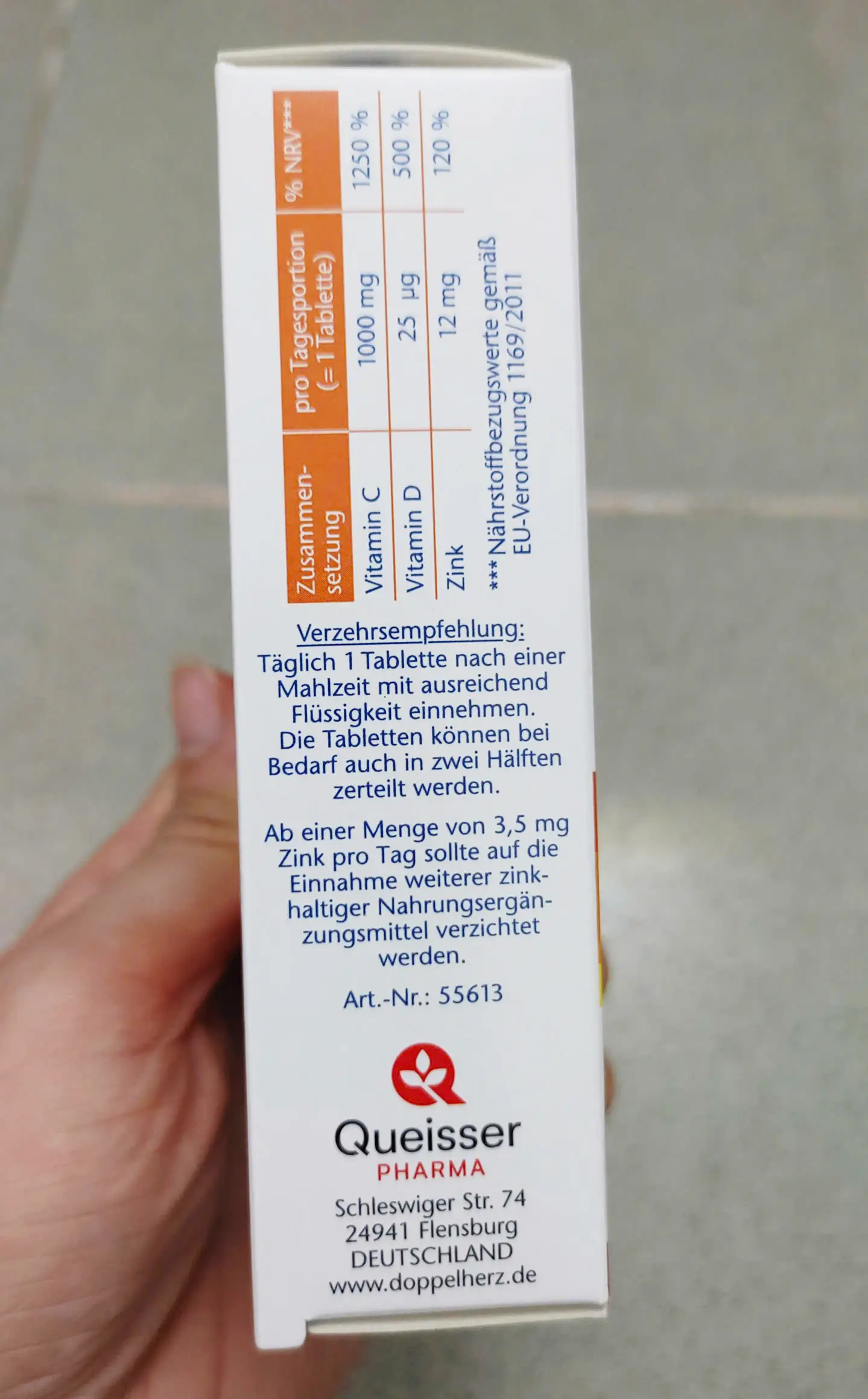 Viên uống Doppelherz Vitamin C 1000 + D3 + Zink 30 viên của Đức Doppelherz Vitamin C 1000 + D3 + Zink DEPOT 30 viên
