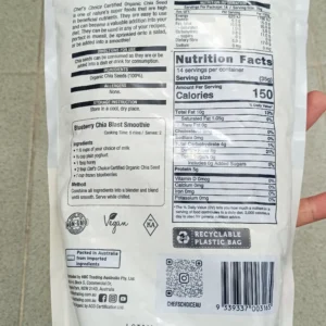 Hạt Chia Chef’s Choice Certified Organic Chia Seed 500g của Úc Hạt Chia Chef's Choice Certified Organic Chia Seed, Úc