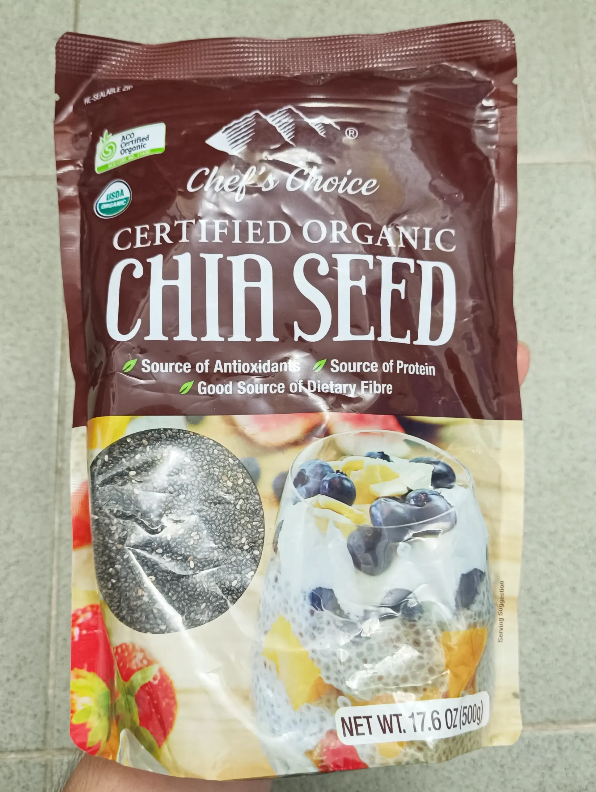Hạt Chia Chef’s Choice Certified Organic Chia Seed 500g của Úc Hạt chia Seed Chefs Choice Certified Organic 500g