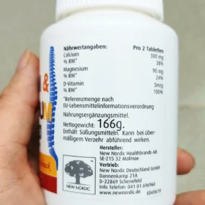 Kẹo Kids Calcium Magnesium Mit Vitamin D New Nordic 180 viên của Đức Kẹo nhai Kids Calcium & Magnesium Mit Vitamin D New Nordic 180 viên