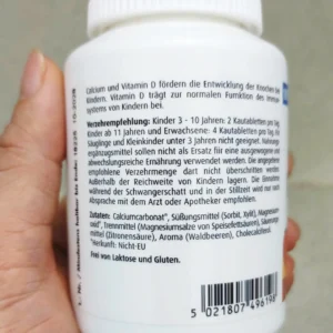 Kẹo Kids Calcium Magnesium Mit Vitamin D New Nordic 180 viên của Đức Kẹo nhai Kids Calcium & Magnesium Mit Vitamin D New Nordic 180 viên của Đức