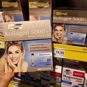 Collagen uống Altapharma Kollagen 5000 + Hyaluron hộp 20 ống của Đức Kollagen 5000 Hyaluron 100 Altapharma Dạng Nước 20 ống