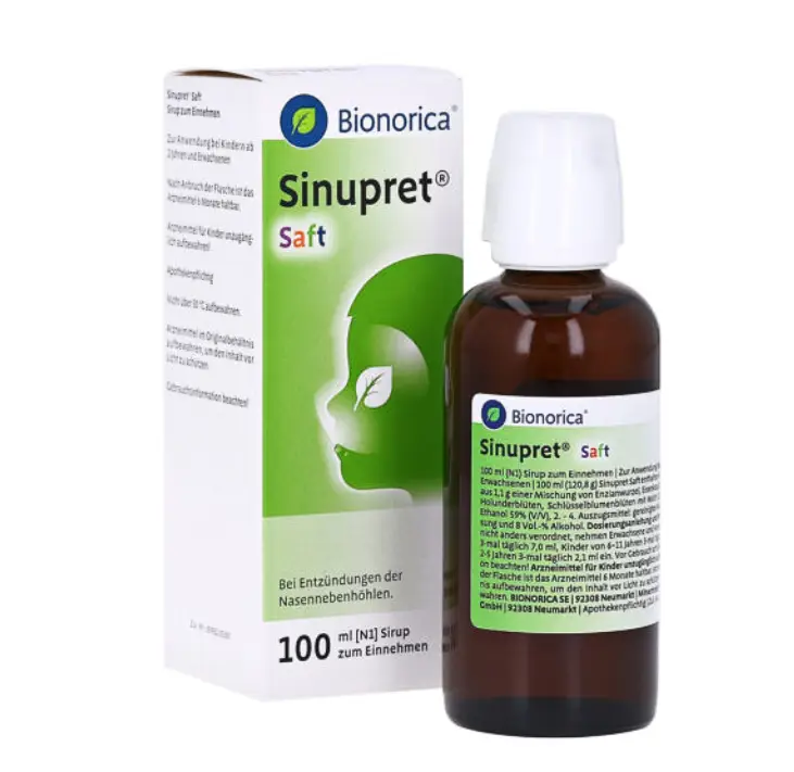 Siro sổ mũi Bionorica Sinupret Saft 100ml của Đức Siro Bionorica Sinuspret Saft Đức trị viêm mũi xoang - 100ml