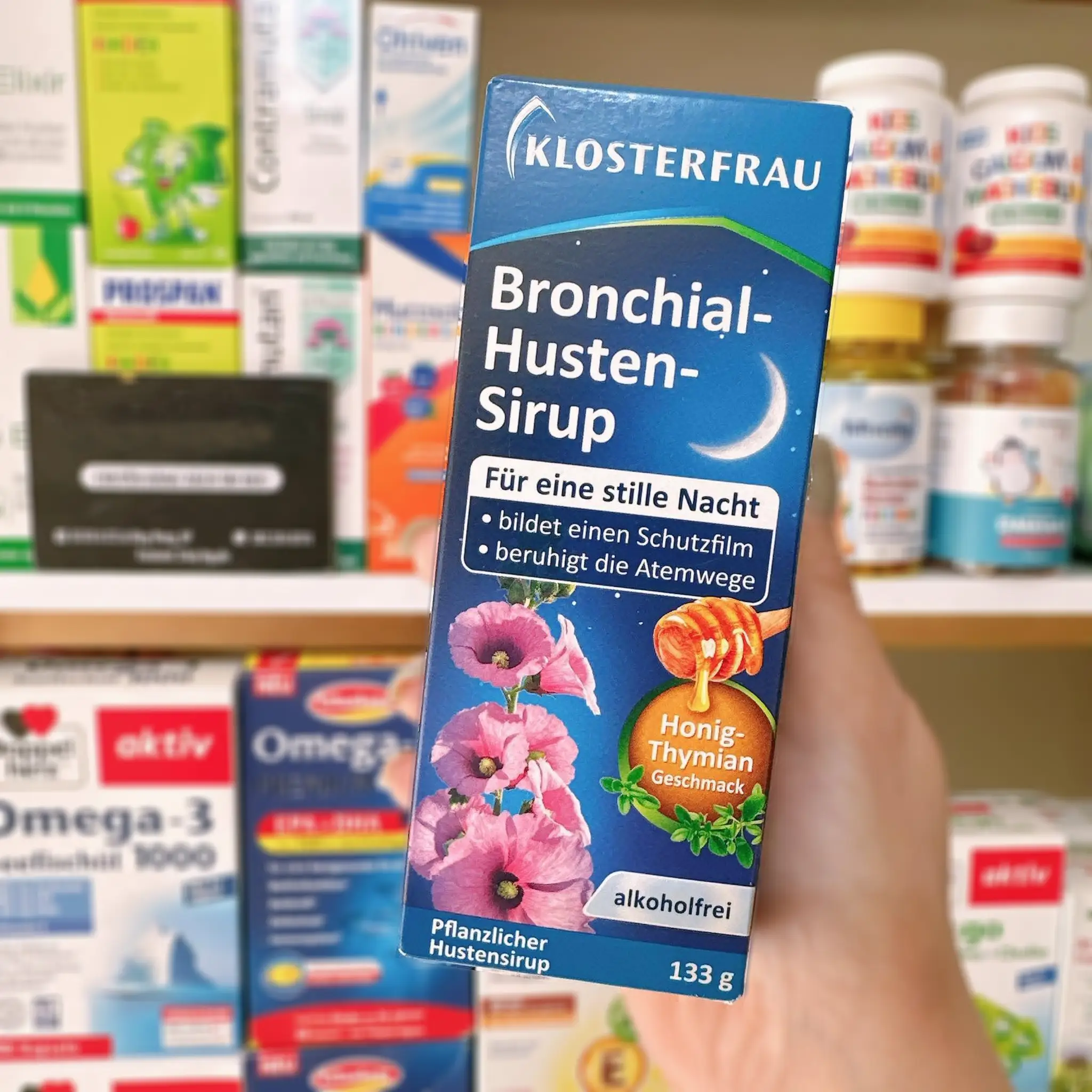 Siro ho Klosterfrau Bronchial Husten Sirup 133g của Đức Siro ho đêm Bronchial cho bé từ 2 tuổi