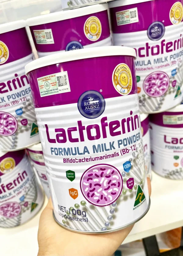Sữa Royal Ausnz Lactoferrin Formula Milk Powder Úc lon 100g 50 gói