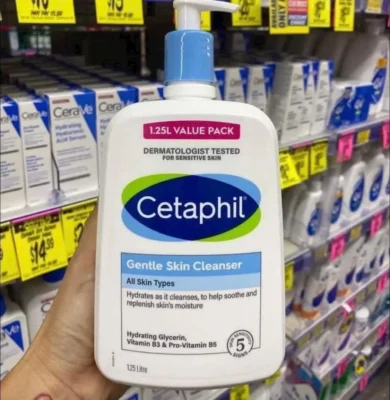 Sữa rửa mặt Cetaphil 1.25 Lít siêu to của Mỹ Sữa rửa mặt Cetaphil Gentle Skin Cleanser 1.25L làm sạch dịu nhẹ