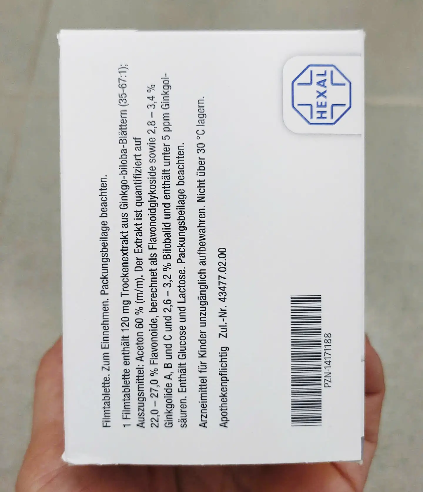 Viên uống bổ não Gingium 120mg 120 viên của Đức Thuốc bổ não Gingium 120mg Hexal 120 viên của Đức