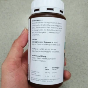 Vẹm xanh Sanct Bernhard GRUNLIPPMUSCHEL lọ 150 viên của Đức