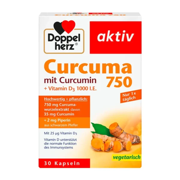 Viên Tinh Bột Nghệ Doppelherz Curcuma 750, 30 Viên