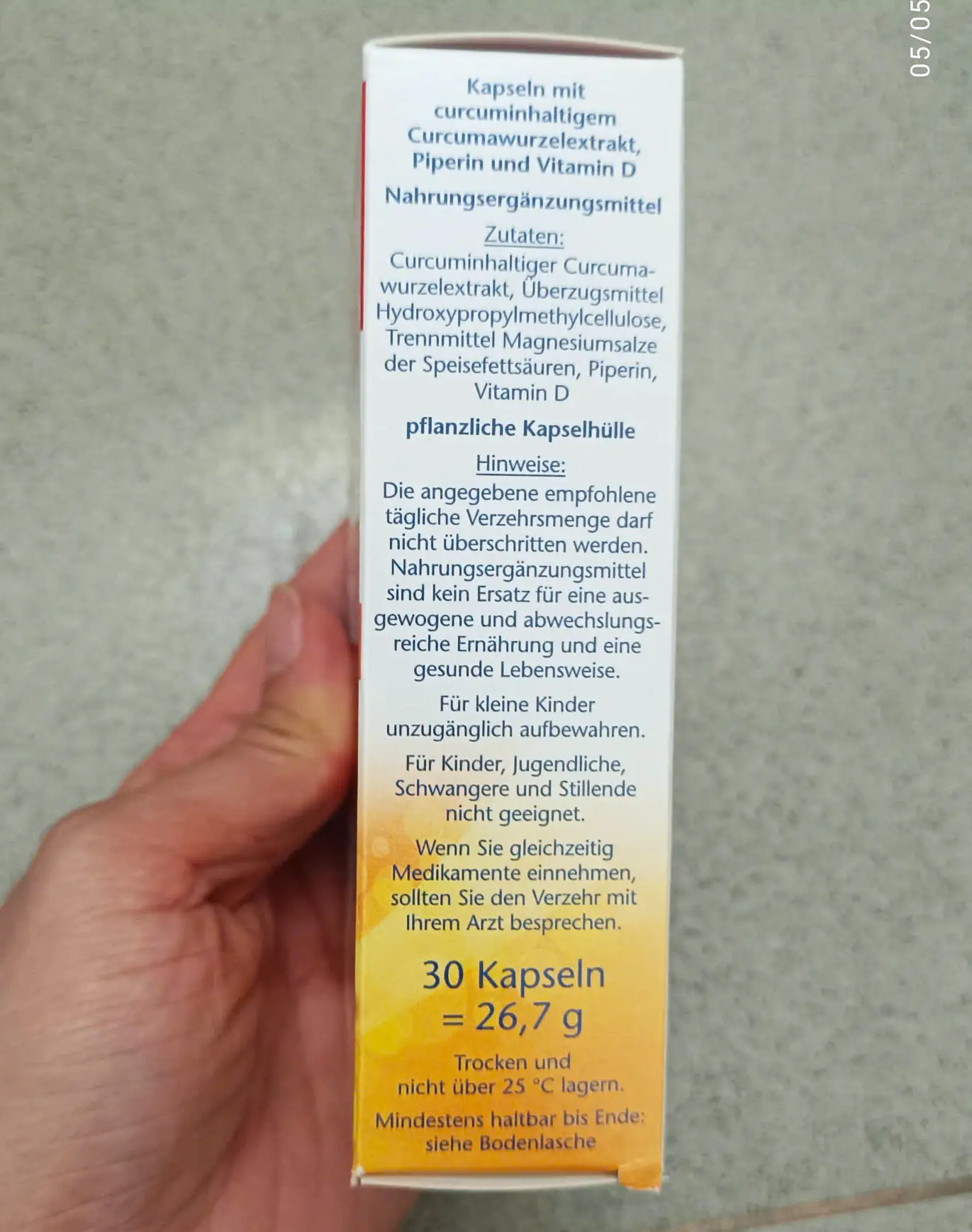 Viên nang tinh bột nghệ Doppelherz Curcuma 750 + Vitamin D3 30 viên của Đức Viên Tinh Bột Nghệ Doppelherz Curcuma 750, 30 Viên của Đức