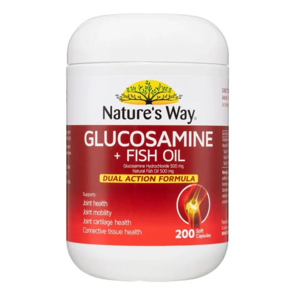Viên Uống Hỗ Trợ Xương Khớp Natures Way Glucosamine + Fish Oil Lọ 200 Viên