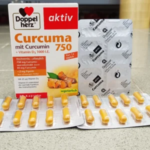Viên nang tinh bột nghệ CURCUMA 750 + Vitamin D3 Doppelherz 30 viên