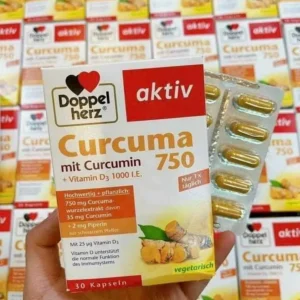Viên nang tinh bột nghệ Doppelherz Curcuma 750 + Vitamin D3 30 viên của Đức Viên nang tinh bột nghệ CURCUMA 750 + Vitamin D3 của Doppelherz