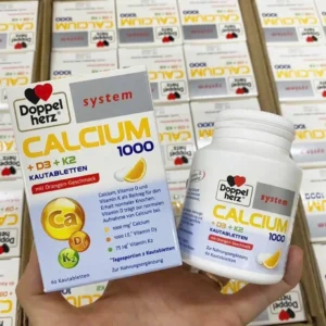 Viên ngậm bổ sung canxi Doppelherz Calcium 1000 + D3 + K2 vị cam, 60 viên