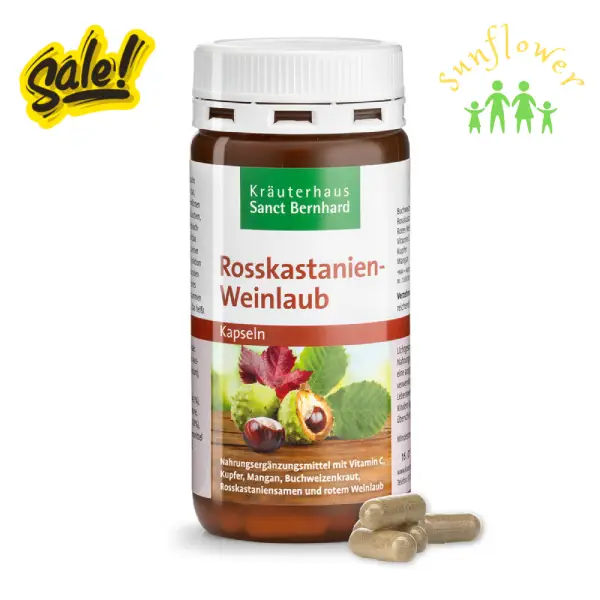 Viên trị giãn tĩnh mạch Sanct Bernhard Rosskastanien-Weinlaub 120 viên của Đức Viên trị giãn tĩnh mạch Sanct Bernhard Rosskastanien-Weinlaub 120 viên của Đức