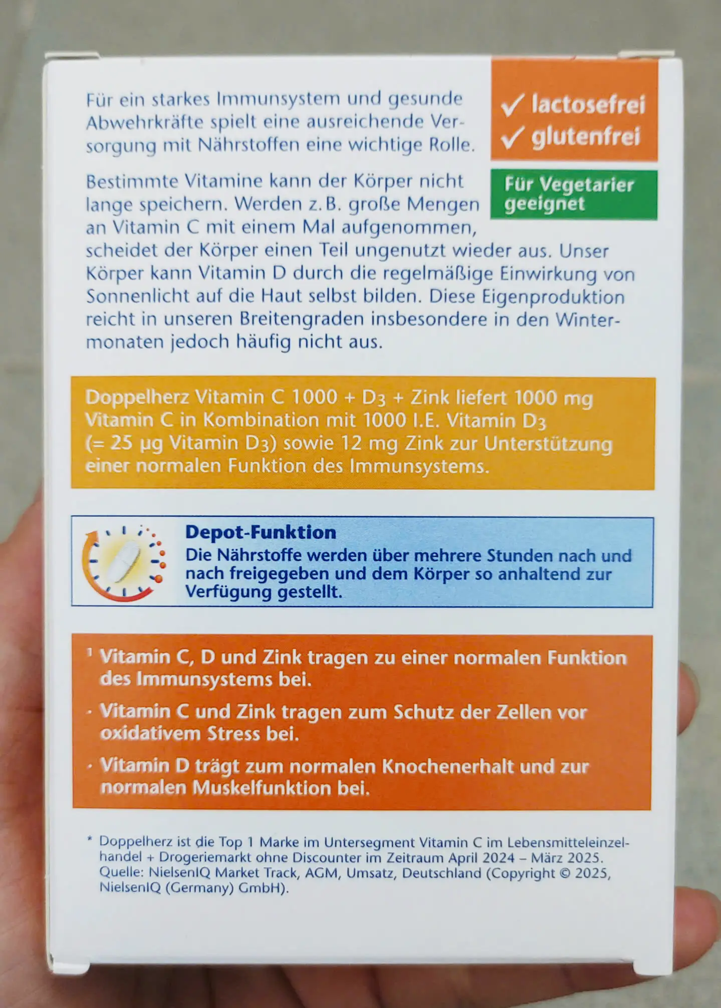 Viên uống Doppelherz Vitamin C 1000 + D3 + Zink 30 viên của Đức Viên uống Doppelherz Vitamin C 1000 + D3 + Zink DEPOT 30 viên của Đức