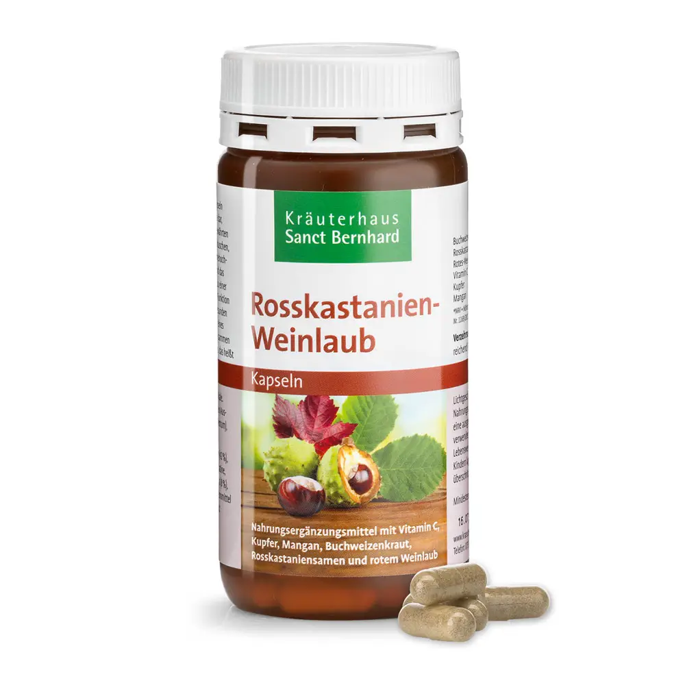 Viên trị giãn tĩnh mạch Sanct Bernhard Rosskastanien-Weinlaub 120 viên của Đức Viên uống Rosskastanien-Weinlaub hãng Sanct Bernhard 120 viên