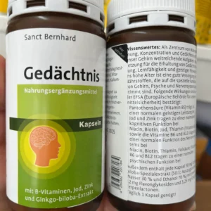 Viên uống bổ não Gedachtnis Sanct Bernhard 180 viên của Đức Viên uống bổ não Sanct Bernhard Gedachtnis, 180 viên