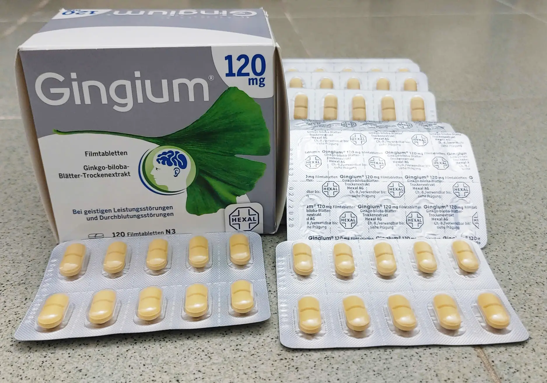 Viên uống bổ não Gingium 120mg 120 viên của Đức Viên uống bổ não tăng cường trí nhớ Gingium 120mg