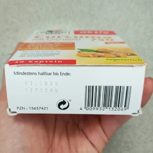 Viên nang tinh bột nghệ Doppelherz Curcuma 750 + Vitamin D3 30 viên của Đức Viên uống tinh chất nghệ Doppelherz Curcuma 750, 30 viên