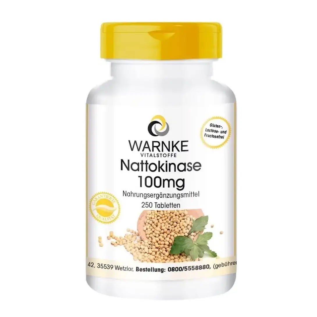 Viên uống Warnke Nattokinase 100mg 250 viên của Đức WARNKE Nattokinase 100mg Phòng Ngừa Tai Biên Đột quỵ