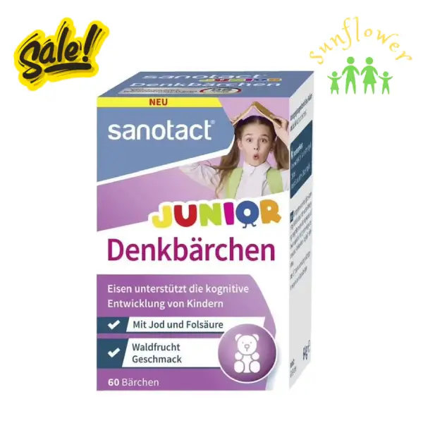 Kẹo bổ sung sắt Sanotact Junior Denkbarchen 60 viên của Đức Kẹo bổ sung sắt Sanotact Junior Denkbarchen 60 viên của Đức