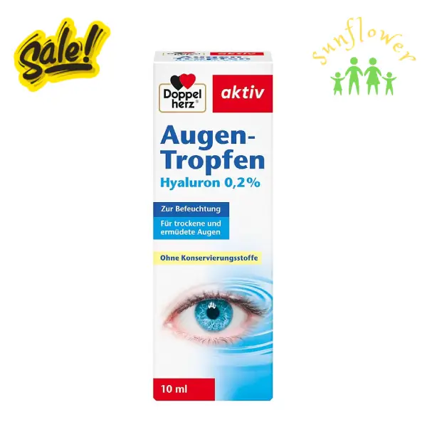 Thuốc nhỏ mắt Doppelherz aktiv Augentropfen Hyaluron 0,2% 10ml của Đức Thuốc nhỏ mắt Doppelherz aktiv Augentropfen Hyaluron 0,2% 10ml của Đức
