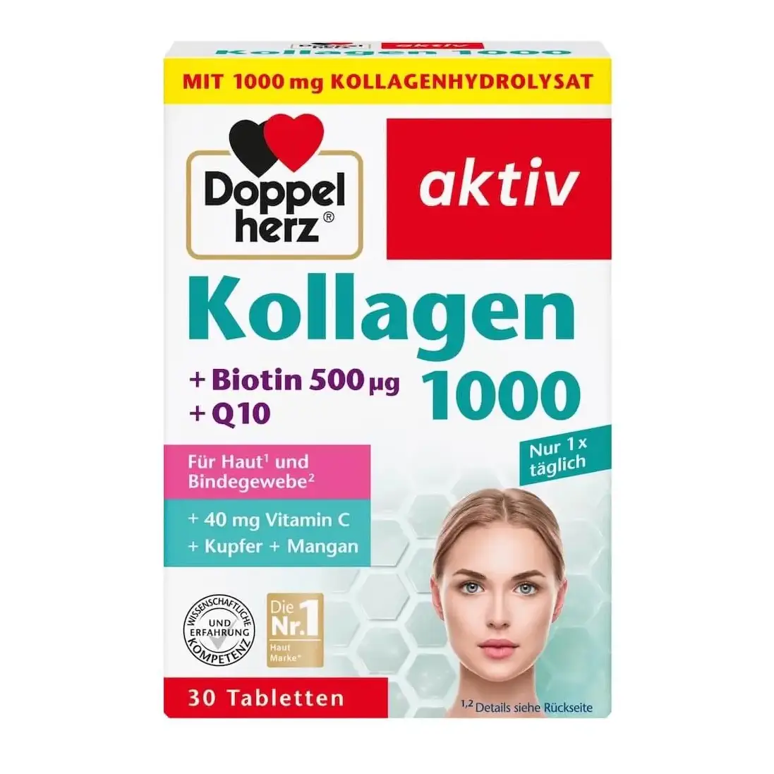Viên uống Doppelherz Kollagen 1000 Biotin Q10 30 viên của Đức Viên Uống Doppelherz Kollagen 1000 30 Viên