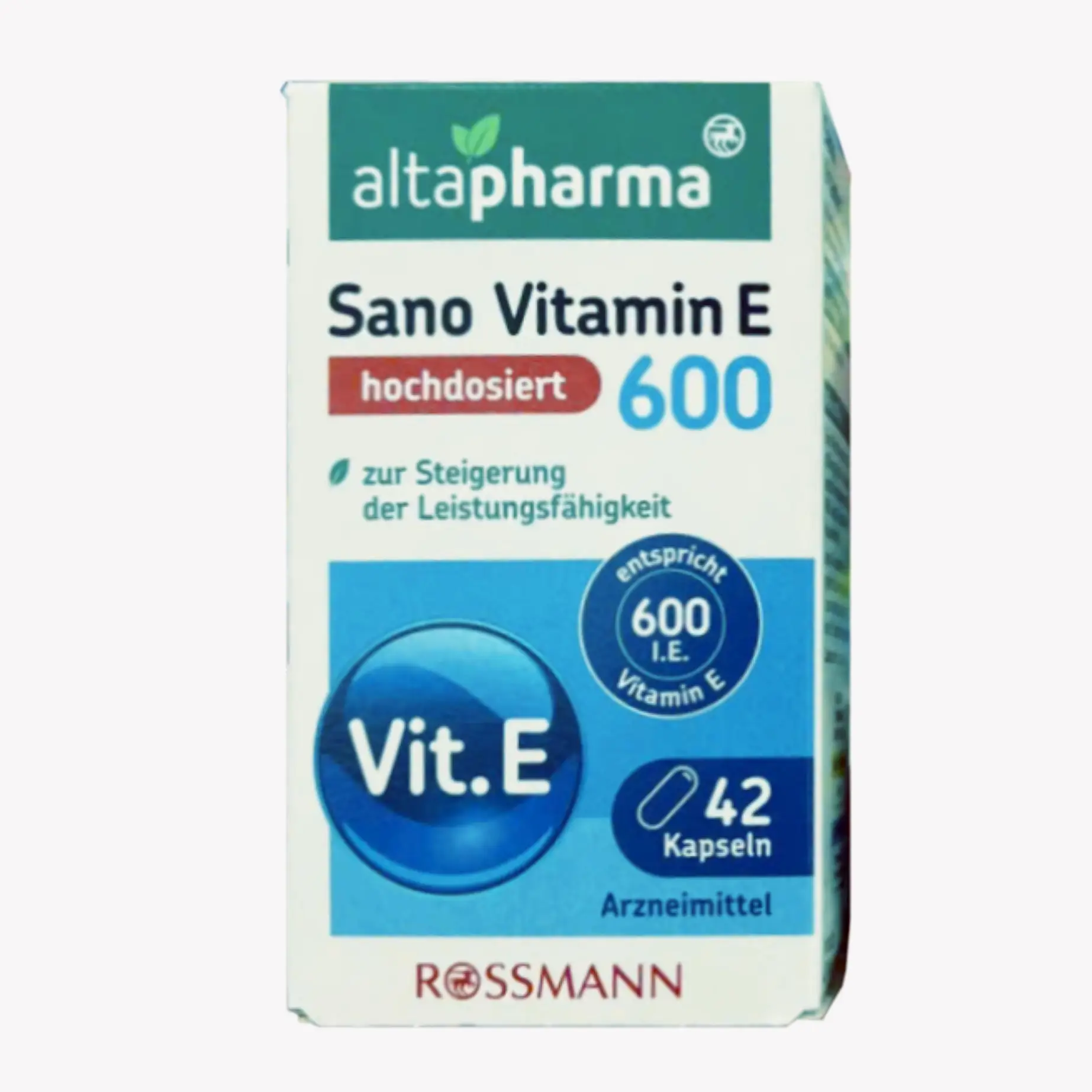Viên uống bổ sung Vitamin E Altapharma Sano 42 viên của Đức Viên Vitamin E 600 Altapharma Sano 42 viên chính hãng