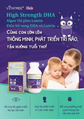 Viên bổ sung Dha và Lutein Vitatree Kids High Strength Dha Algae Oil Plus Lutein