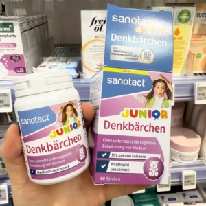 Kẹo bổ sung sắt Sanotact Junior Denkbarchen 60 viên của Đức Viên sắt và iot Sanotact Junior cho trẻ em - hàng nội địa Đức