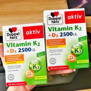 Viên uống Doppelherz Vitamin K2 D3 2500 IE 30 viên của Đức Viên uống Bổ sung Vitamin K2 + D3 2500IE Doppelher 30 viên