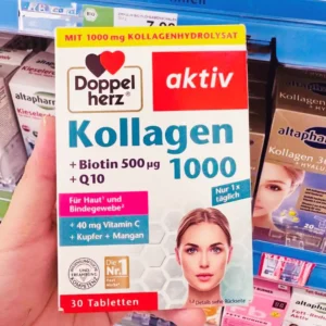Viên uống Doppelherz Kollagen 1000 Biotin Q10 30 viên của Đức Viên uống Collagen 1000 Doppelherz 30 viên