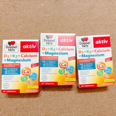 Viên uống Doppelherz D3 K2 Canxi Magie 30 viên của Đức