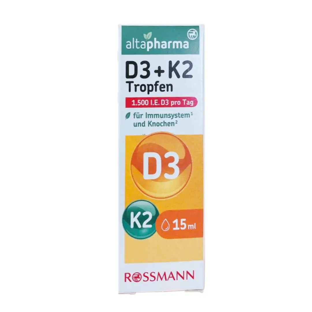 Vitamin Altapharma D3 K2 Tropfen 1500IE D3 Pro Tag 15ml của Đức vitamin d3k2 altapharma - 15ml ( 0m+ )