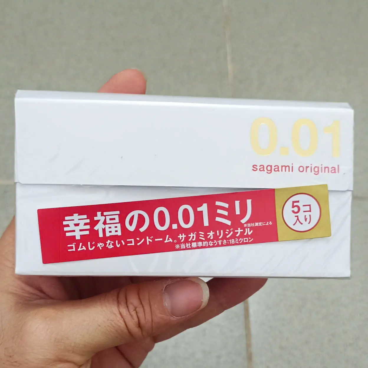 Bao cao su Sagami Original 0.01mm hộp 5 chiếc của Nhật Bản Bao cao su Sagami Original 0.01 siêu siêu mỏng