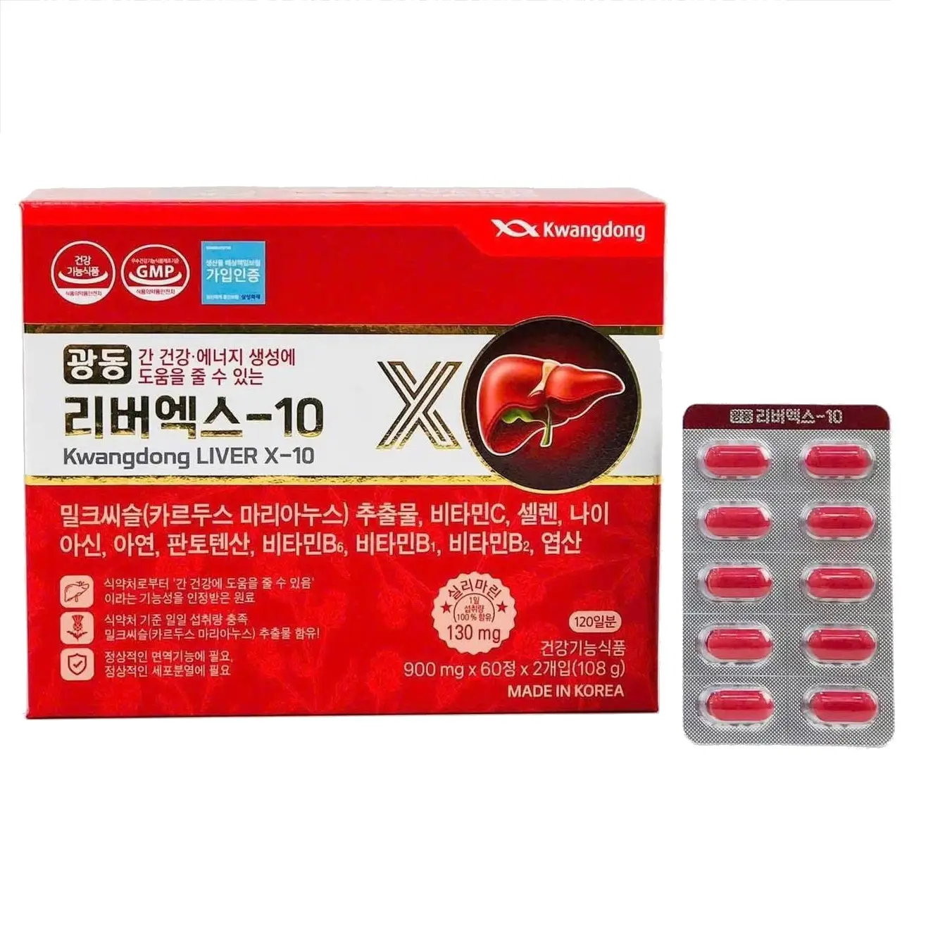 Viên uống giải độc gan Kwangdong Liver X-10 120 viên của Hàn Quốc Bổ Gan Giải Độc LiverX-10 Kwangdong Hàn Quốc 120 Viên