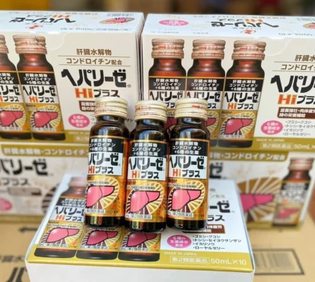Nước uống bổ gan Hepalyse Hi Plus 50ml x 10 lọ của Nhật Bản Bổ gan nước vàng Hepalyse Hi Plus của Nhật Bản