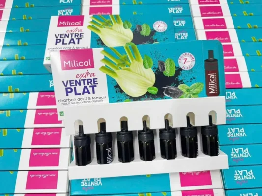 Detox đào thảo mỡ Ventre Plat Milical 7 ống của Pháp Detox đào thải mỡ thừa Milical Extra Ventre Plat của Pháp