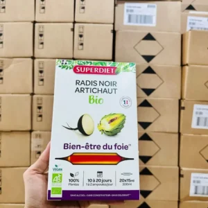 Thải độc gan Superdiet Radis Noir Artichaut Bio 20 ống của Pháp Nước uống bổ gan của cải đen atiso Superdiet Radis noir Artichaut 20 ống