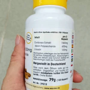 Tinh chất đông trùng hạ thảo Warnke Cordyceps Extrakt 500mg 120 viên của Đức