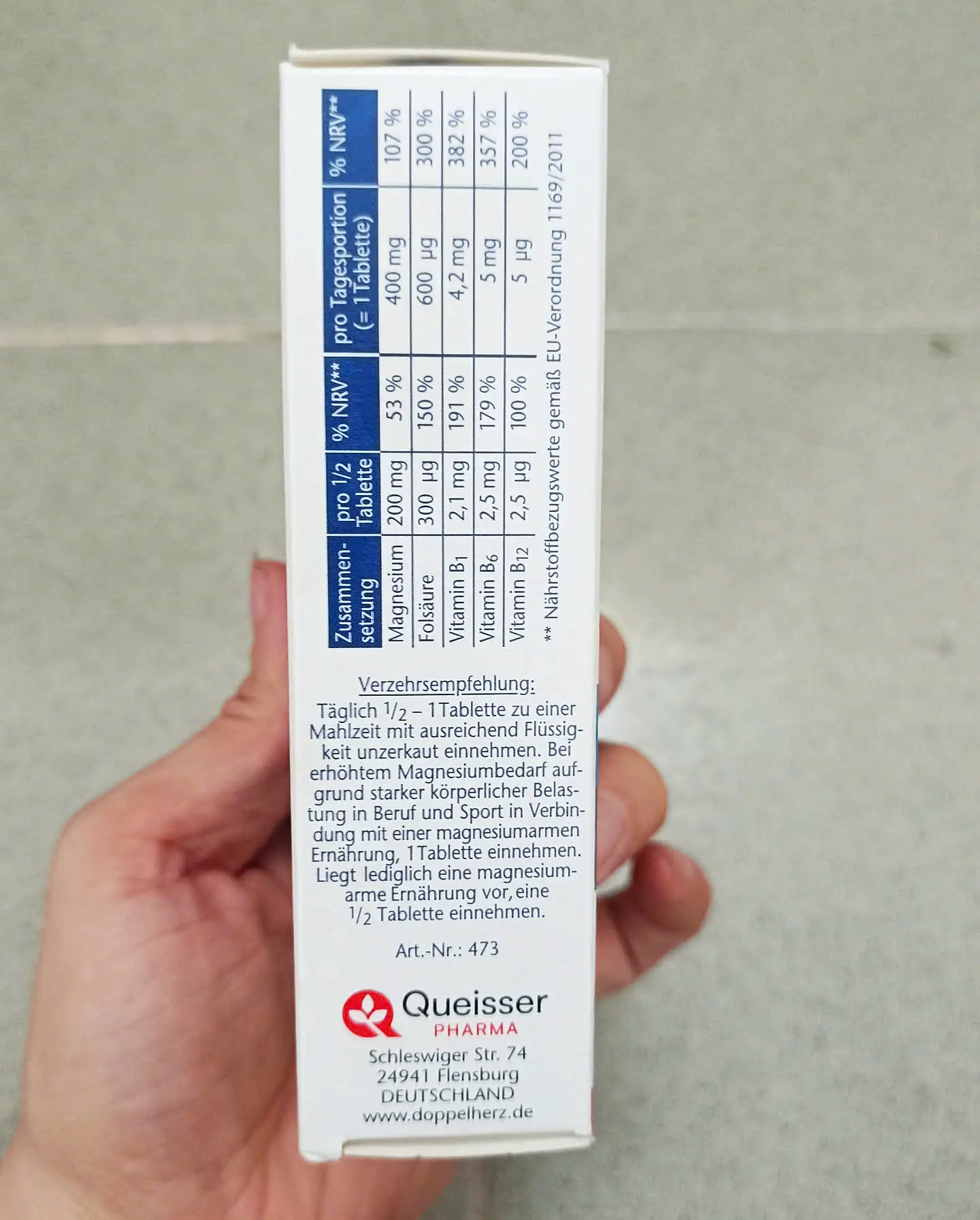 Viên uống Doppelherz Magnesium 400 +B1+B6+B12+Folsäure 30 viên của Đức VIÊN NÉN BỔ SUNG MAGNESIUM + B1, B6, B12 + Folsaure (Axit folic)